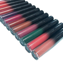 12 color moisturizing matte velvet lip gloss round black gradient tube waterproof long lasting lipgloss Lip glaze custom logo